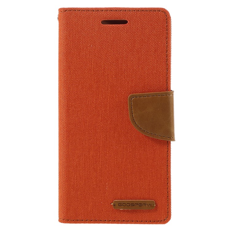 MERCURY GOOSPERY Canvas Leather Card Holder Case for Samsung Galaxy J3 / J3 (2016) - Orange-3
