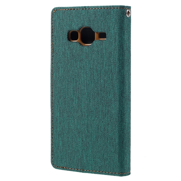 MERCURY GOOSPERY Canvas Leather Phone Case for Samsung Galaxy J3 / J3 (2016) - Green-2