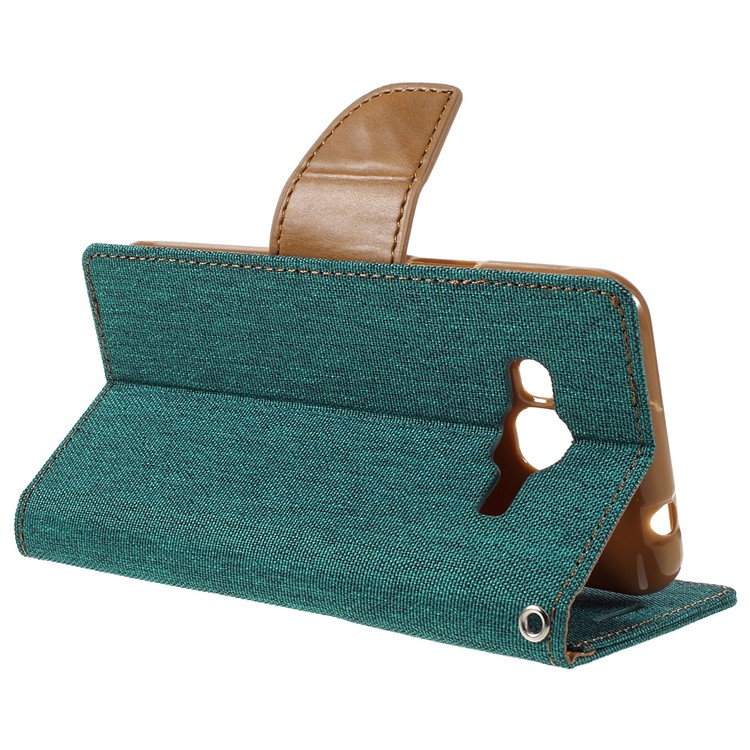 MERCURY GOOSPERY Canvas Leather Phone Case for Samsung Galaxy J3 / J3 (2016) - Green-5