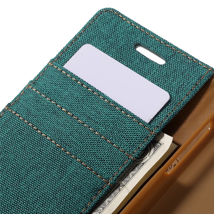 MERCURY GOOSPERY Canvas Leather Phone Case for Samsung Galaxy J3 / J3 (2016) - Green-7