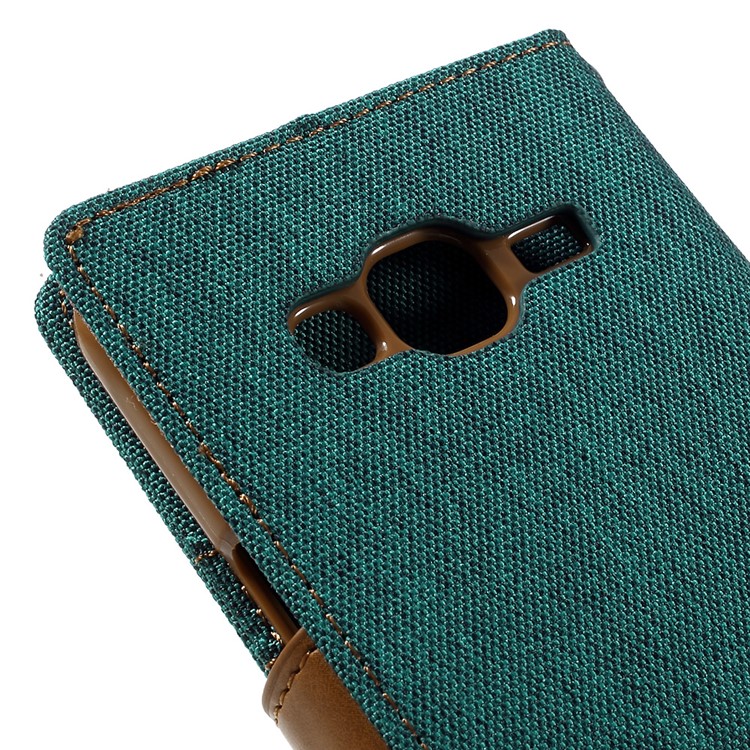 MERCURY GOOSPERY Canvas Leather Phone Case for Samsung Galaxy J3 / J3 (2016) - Green-9