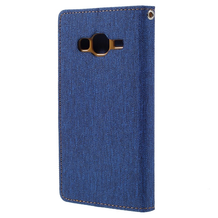 MERCURY GOOSPERY Canvas Leather Wallet Case for Samsung Galaxy J3 / J3 (2016) - Baby Blue-2