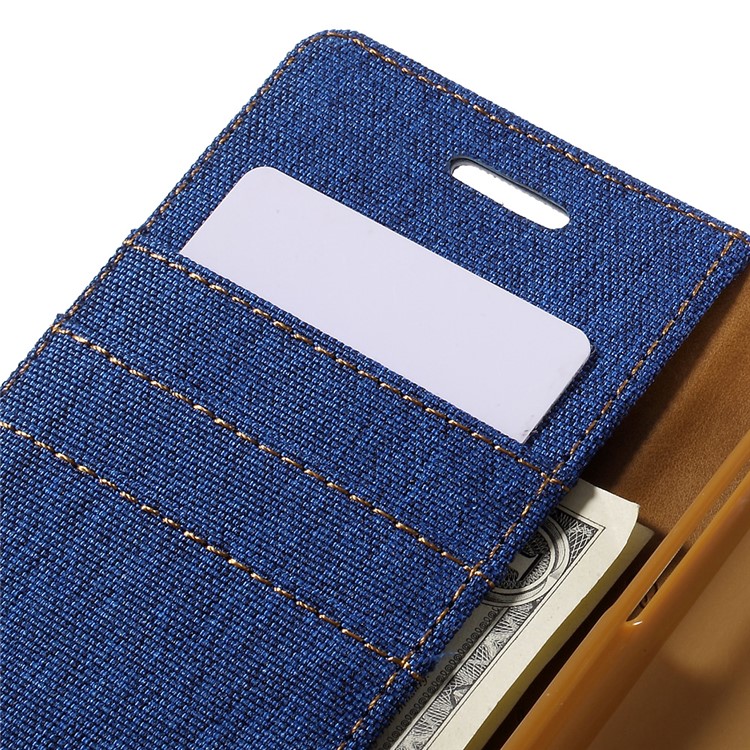 MERCURY GOOSPERY Canvas Leather Wallet Case for Samsung Galaxy J3 / J3 (2016) - Baby Blue-7