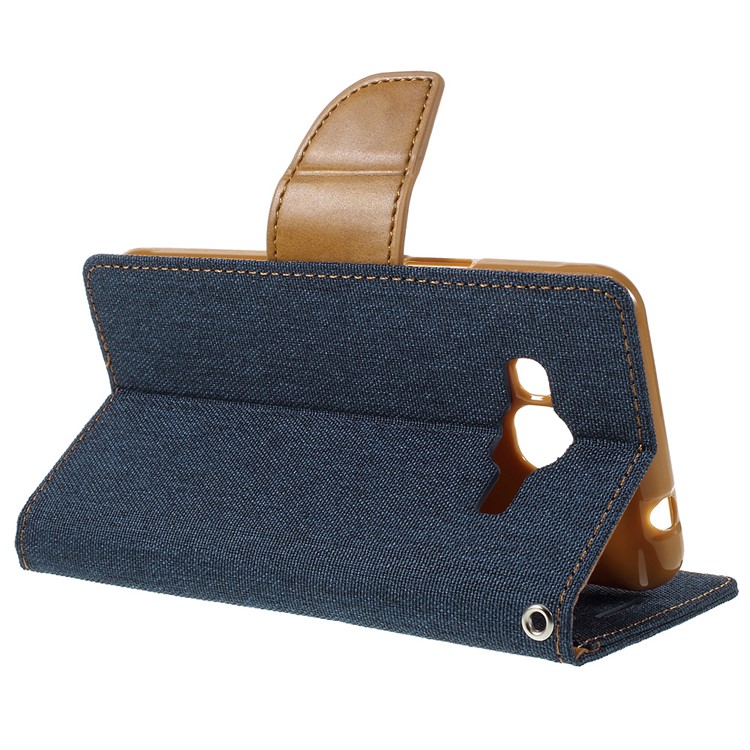 MERCURY GOOSPERY Canvas Leather Magnetic Case for Samsung Galaxy J3 / J3 (2016) - Dark Blue-5