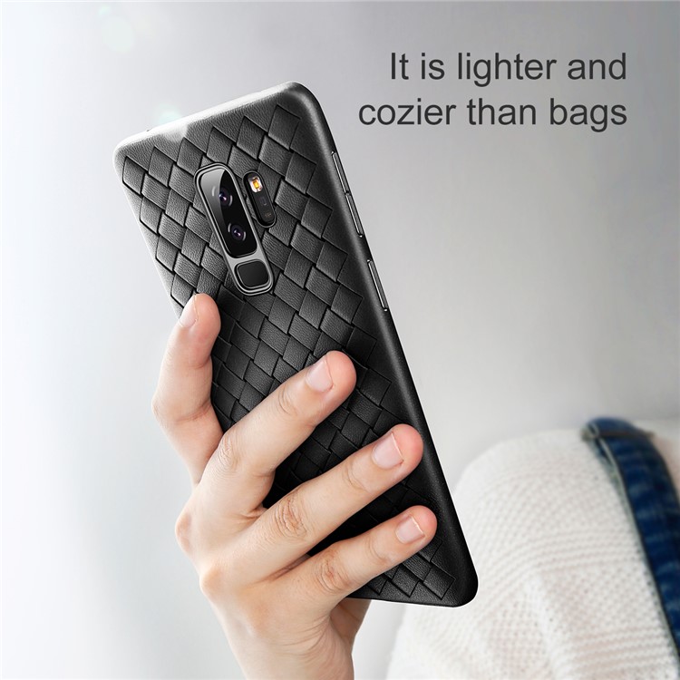 BASEUS BV Woven Texture Soft TPU Back Phone Case for Samsung Galaxy S9 G960 - Black-3