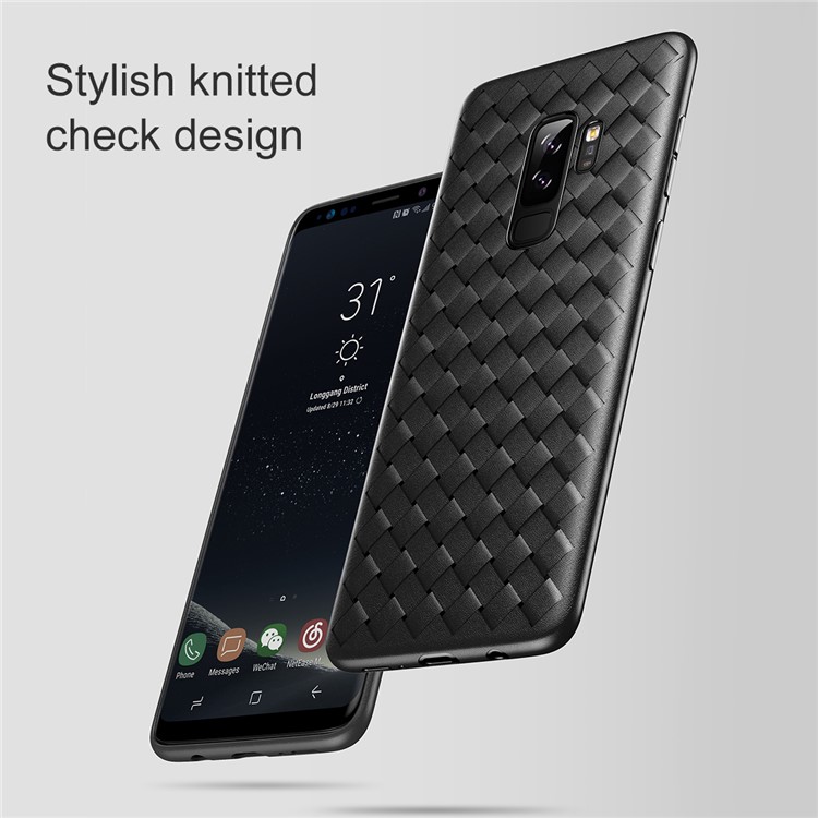 BASEUS BV Woven Texture Soft TPU Back Phone Case for Samsung Galaxy S9 G960 - Black-4