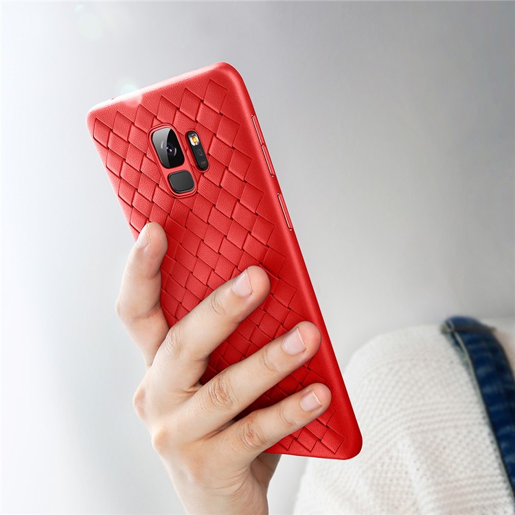 BASEUS BV Woven Texture Soft TPU Back Cover Shell for Samsung Galaxy S9 G960 - Red-10