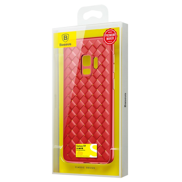 BASEUS BV Woven Texture Soft TPU Back Cover Shell for Samsung Galaxy S9 G960 - Red-11