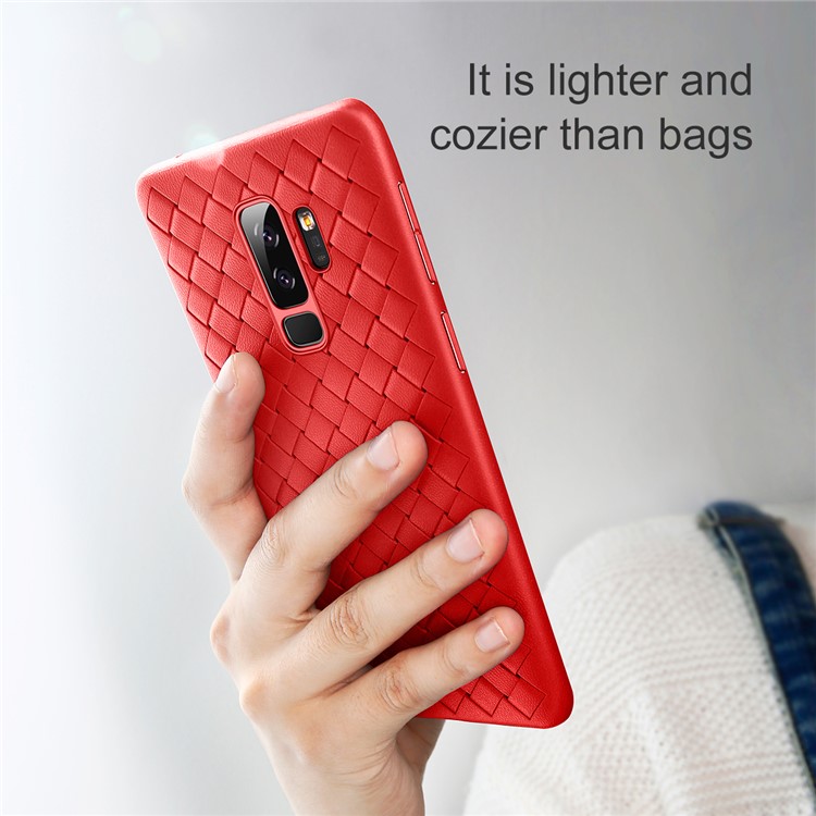 BASEUS BV Woven Texture Soft TPU Back Cover Shell for Samsung Galaxy S9 G960 - Red-3