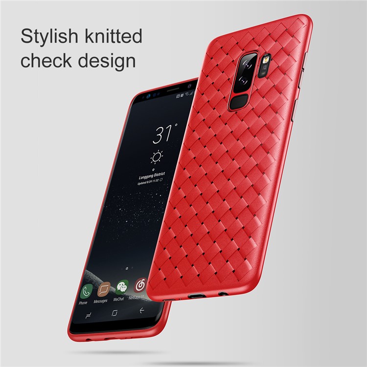 BASEUS BV Woven Texture Soft TPU Back Cover Shell for Samsung Galaxy S9 G960 - Red-4
