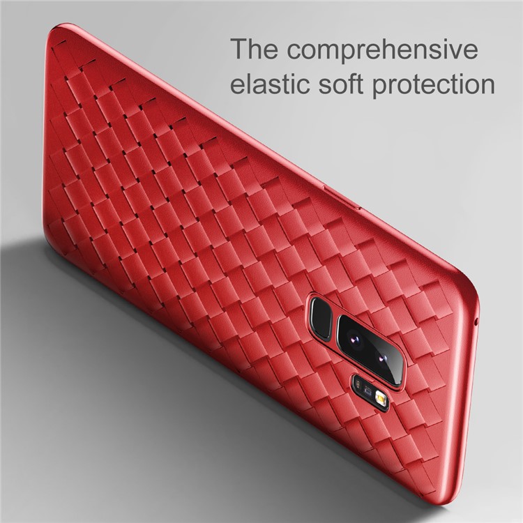BASEUS BV Woven Texture Soft TPU Back Cover Shell for Samsung Galaxy S9 G960 - Red-6