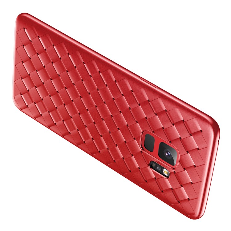 BASEUS BV Woven Texture Soft TPU Back Cover Shell for Samsung Galaxy S9 G960 - Red-9