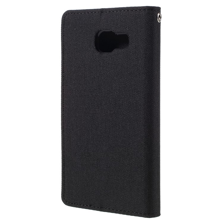 MERCURY GOOSPERY Canvas Leather Wallet Case for Samsung Galaxy A5 SM-A510F (2016) - Black-2