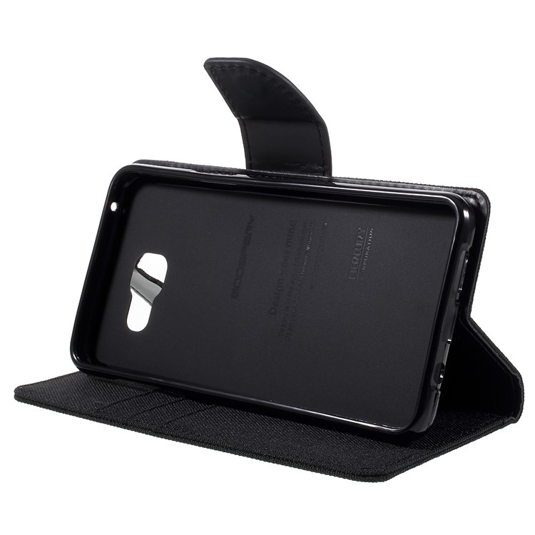 MERCURY GOOSPERY Canvas Leather Wallet Case for Samsung Galaxy A5 SM-A510F (2016) - Black-4
