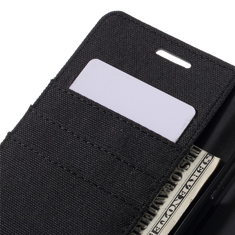 MERCURY GOOSPERY Canvas Leather Wallet Case for Samsung Galaxy A5 SM-A510F (2016) - Black-7