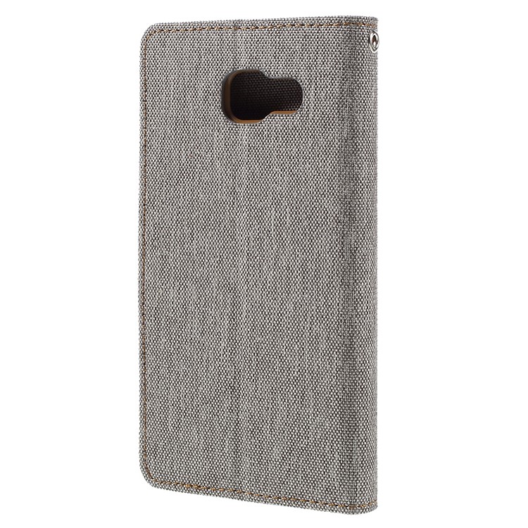 MERCURY GOOSPERY Canvas Leather Wallet Cover for Samsung Galaxy A5 SM-A510F (2016) - Grey-2