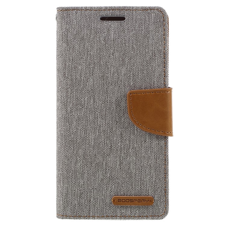 MERCURY GOOSPERY Canvas Leather Wallet Cover for Samsung Galaxy A5 SM-A510F (2016) - Grey-3
