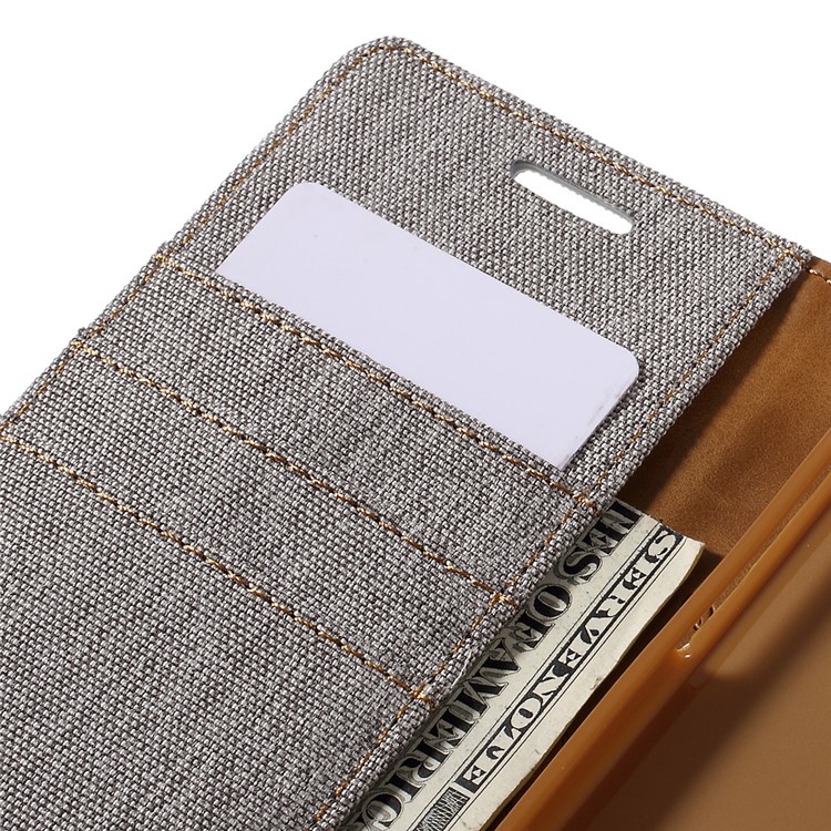 MERCURY GOOSPERY Canvas Leather Wallet Cover for Samsung Galaxy A5 SM-A510F (2016) - Grey-7