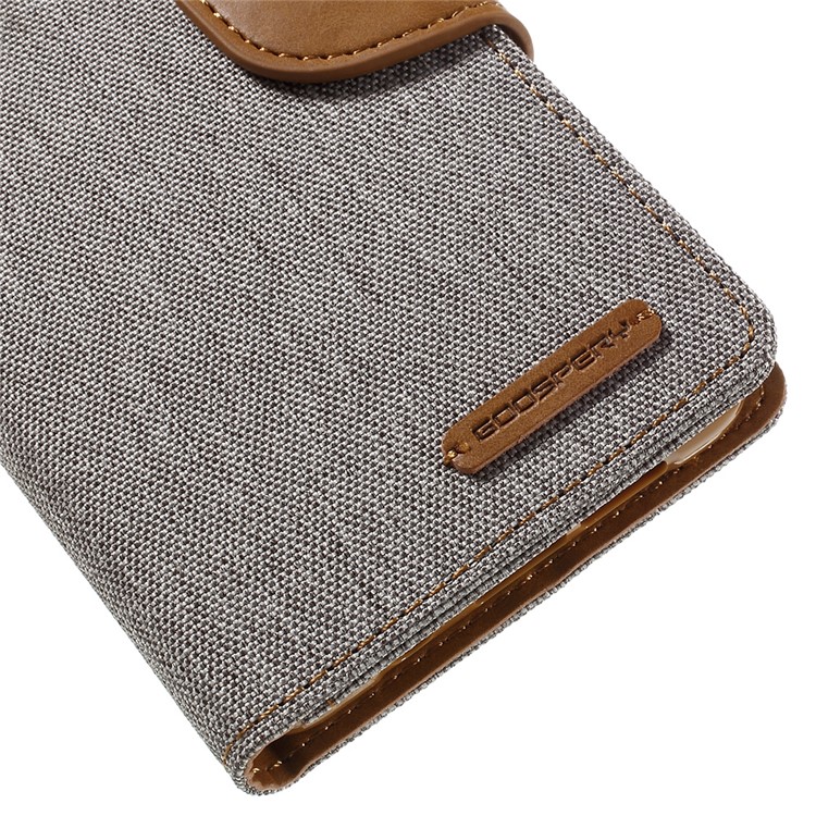 MERCURY GOOSPERY Canvas Leather Wallet Cover for Samsung Galaxy A5 SM-A510F (2016) - Grey-8