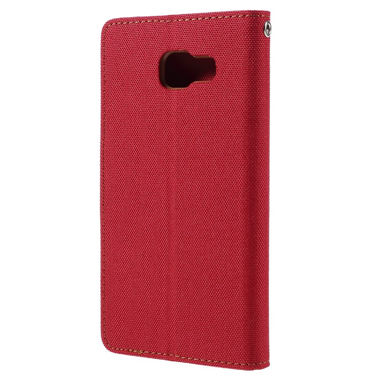 MERCURY GOOSPERY Canvas Leather Card Holder Case for Samsung Galaxy A5 SM-A510F (2016) - Red-2