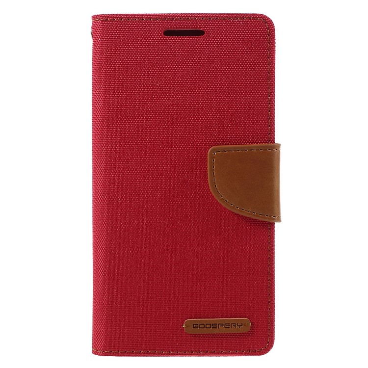 MERCURY GOOSPERY Canvas Leather Card Holder Case for Samsung Galaxy A5 SM-A510F (2016) - Red-3