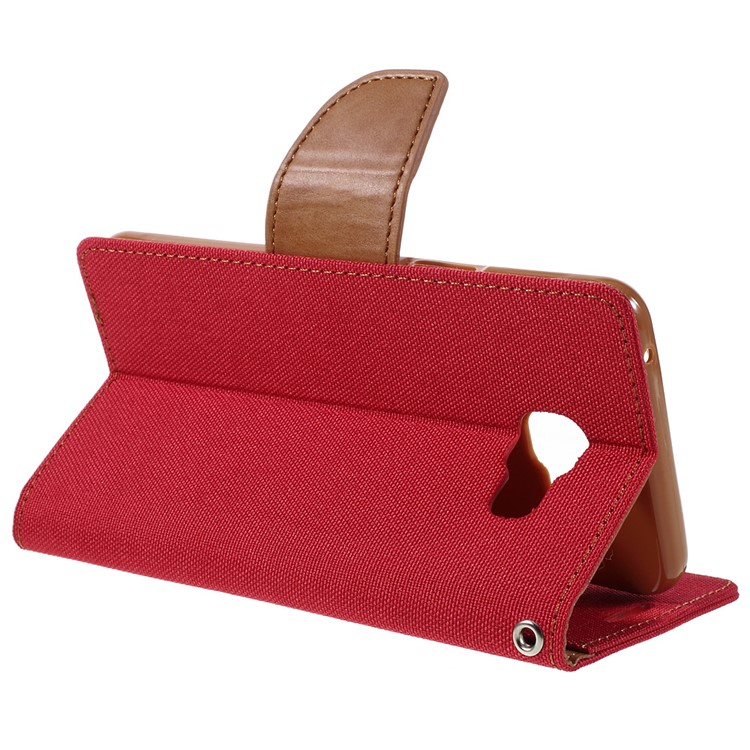 MERCURY GOOSPERY Canvas Leather Card Holder Case for Samsung Galaxy A5 SM-A510F (2016) - Red-5