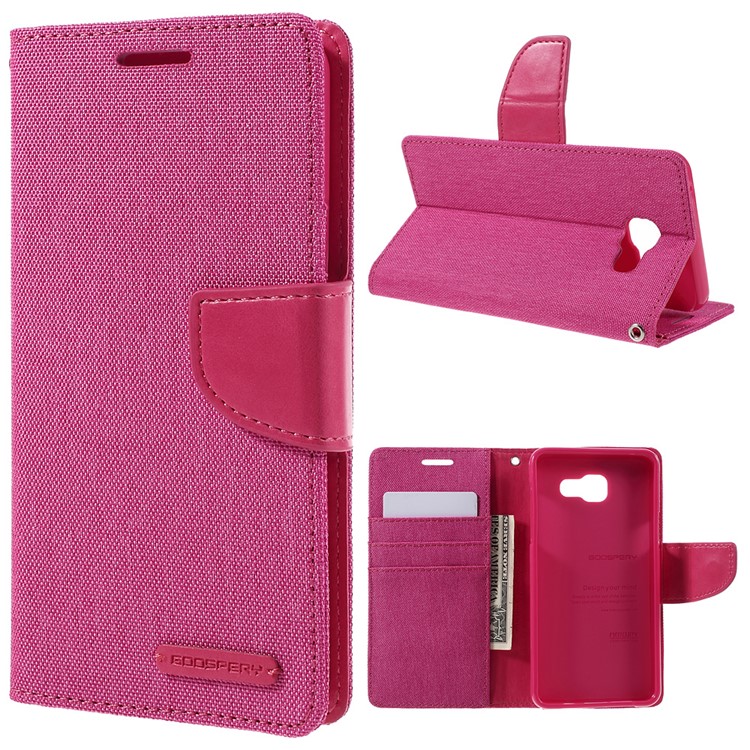 MERCURY GOOSPERY Canvas Leather Phone Case for Samsung Galaxy A5 SM-A510F (2016) - Rose-1