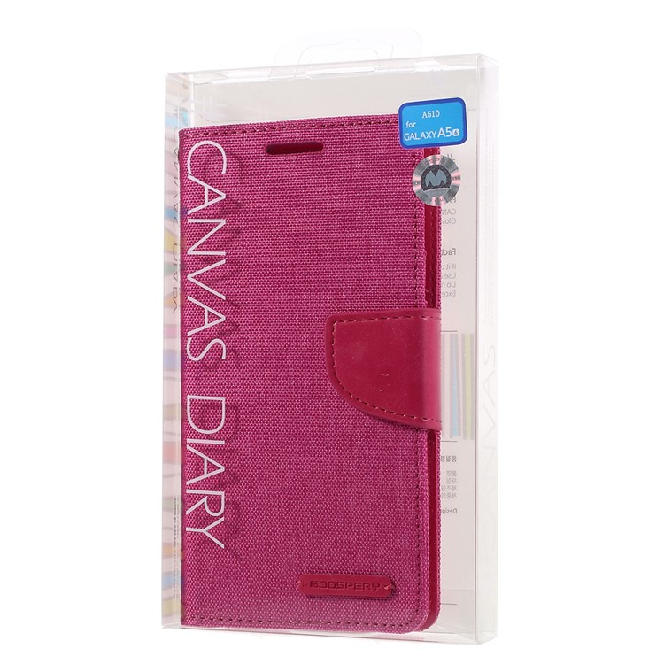 MERCURY GOOSPERY Canvas Leather Phone Case for Samsung Galaxy A5 SM-A510F (2016) - Rose-10