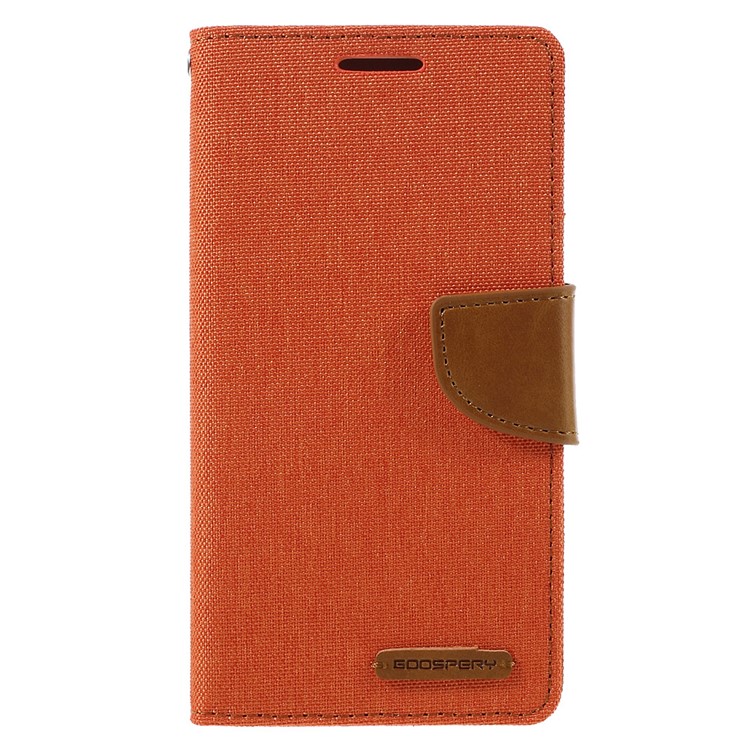 MERCURY GOOSPERY Canvas Leather Wallet Case Cover for Samsung Galaxy A5 SM-A510F (2016) - Orange-3