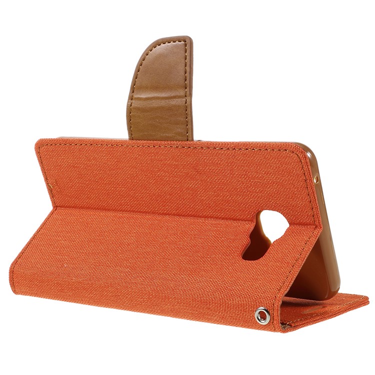 MERCURY GOOSPERY Canvas Leather Wallet Case Cover for Samsung Galaxy A5 SM-A510F (2016) - Orange-5