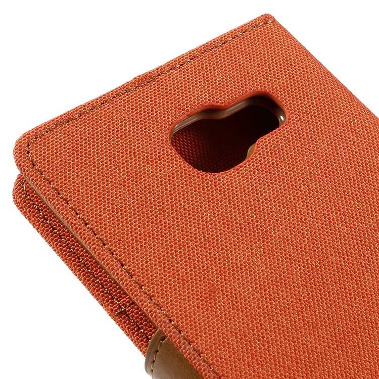 MERCURY GOOSPERY Canvas Leather Wallet Case Cover for Samsung Galaxy A5 SM-A510F (2016) - Orange-9