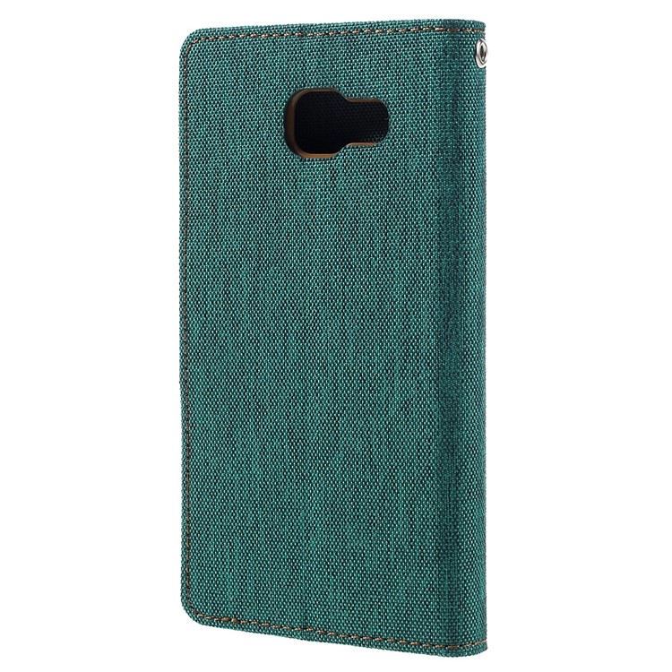 MERCURY GOOSPERY Canvas Leather Wallet Case for Samsung Galaxy A5 SM-A510F (2016) - Green-2