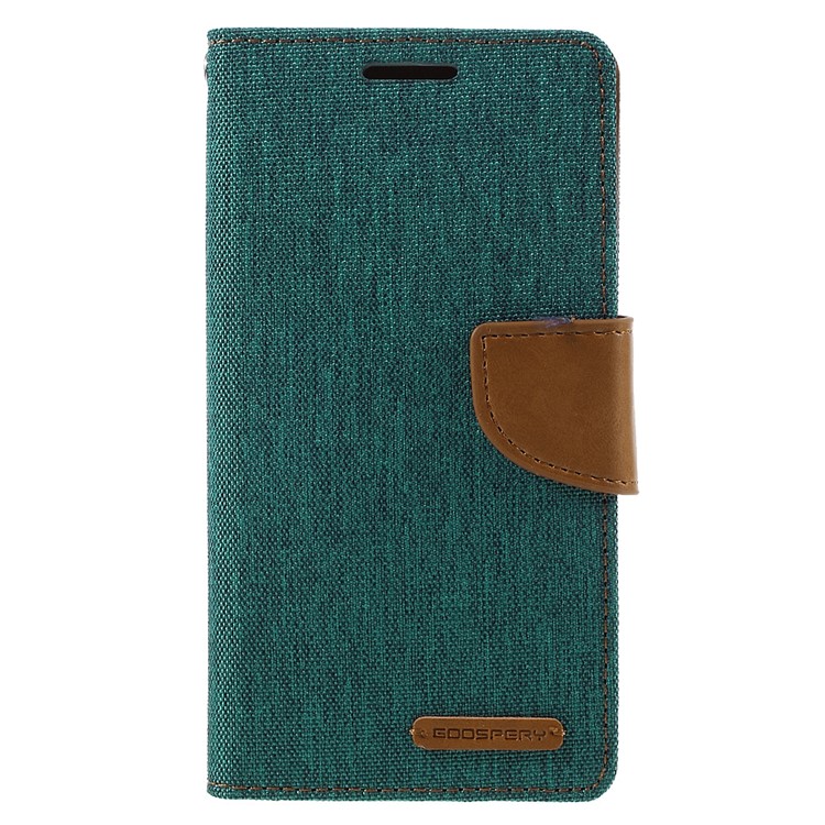 MERCURY GOOSPERY Canvas Leather Wallet Case for Samsung Galaxy A5 SM-A510F (2016) - Green-3