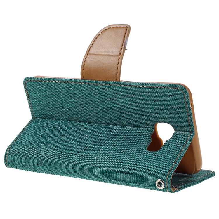 MERCURY GOOSPERY Canvas Leather Wallet Case for Samsung Galaxy A5 SM-A510F (2016) - Green-5