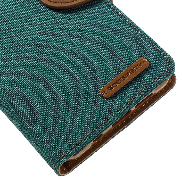 MERCURY GOOSPERY Canvas Leather Wallet Case for Samsung Galaxy A5 SM-A510F (2016) - Green-8