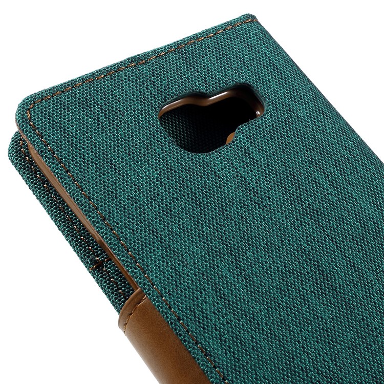 MERCURY GOOSPERY Canvas Leather Wallet Case for Samsung Galaxy A5 SM-A510F (2016) - Green-9