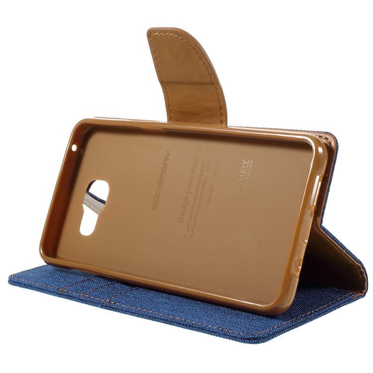 MERCURY GOOSPERY Canvas Leather Wallet Case for Samsung Galaxy A5 SM-A510F (2016) - Baby Blue-4