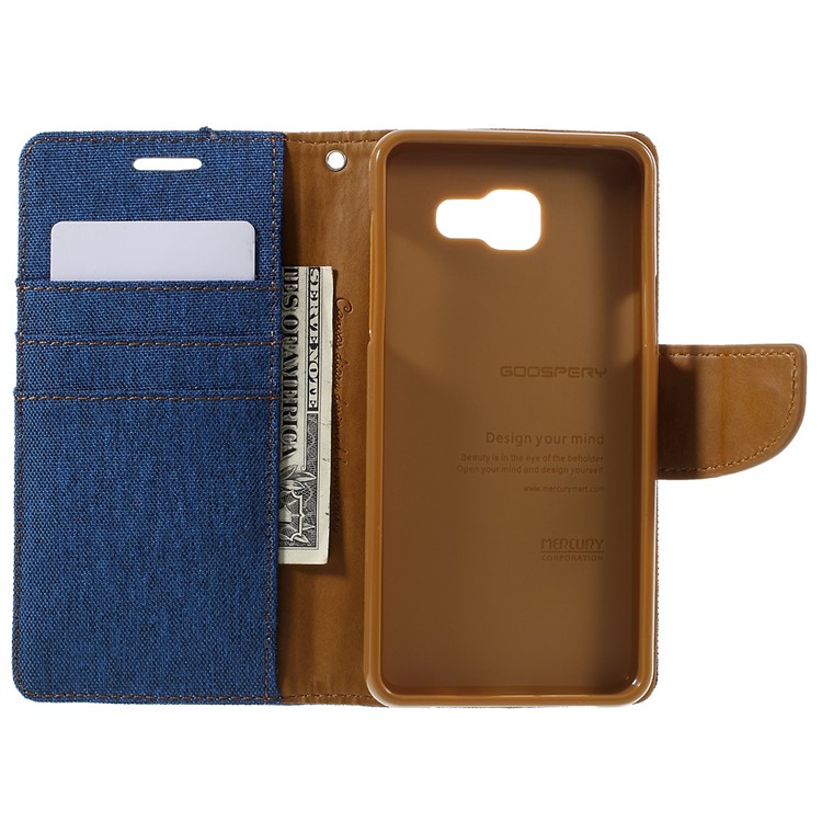 MERCURY GOOSPERY Canvas Leather Wallet Case for Samsung Galaxy A5 SM-A510F (2016) - Baby Blue-6