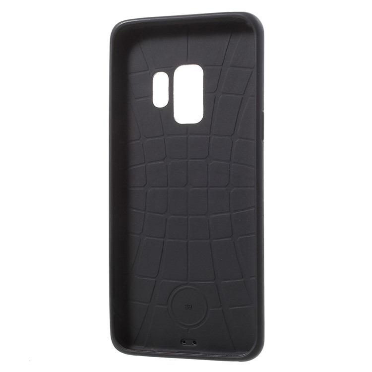 Embossed TPU Shell Cover Case for Samsung Galaxy S9 G960 - Leather Texture and Wood-7