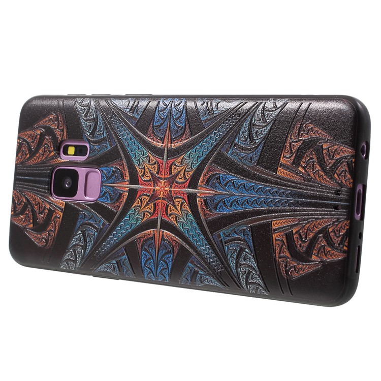 Embossed TPU Shell Mobile Phone Case for Samsung Galaxy S9 G960 - Colorized Pattern-3
