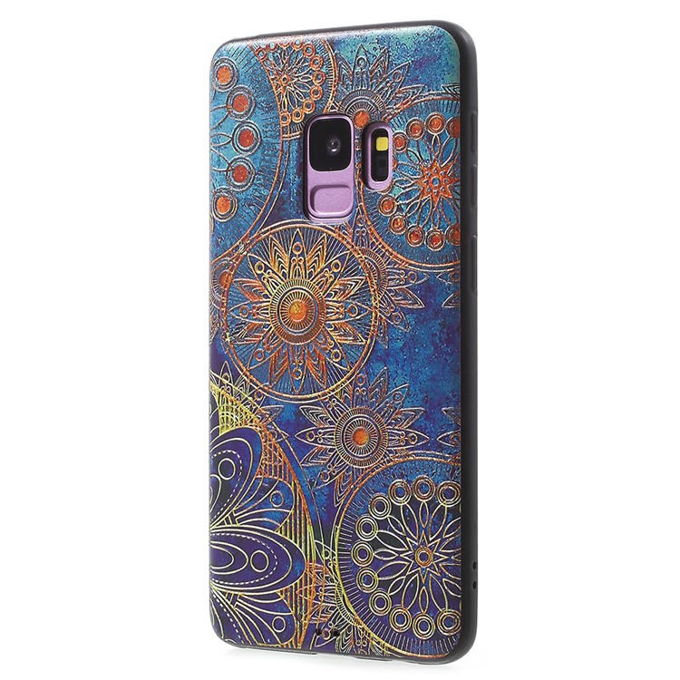 Embossed TPU Shell Protective Cover for Samsung Galaxy S9 G960 - Mandala Flowers-2