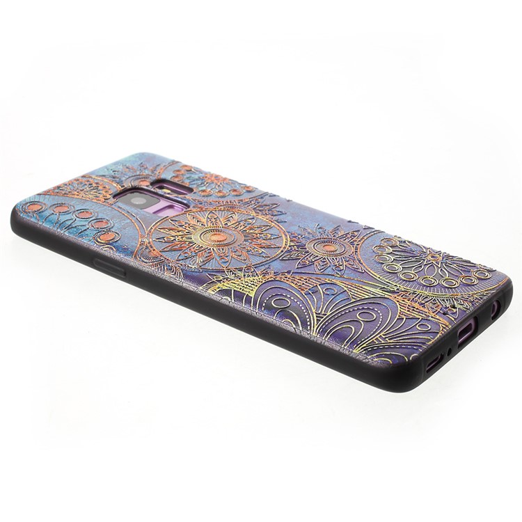 Embossed TPU Shell Protective Cover for Samsung Galaxy S9 G960 - Mandala Flowers-3