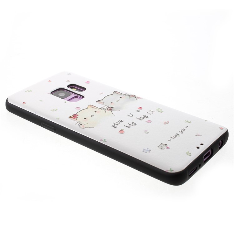 Embossed TPU Phone Casing for Samsung Galaxy S9 G960 - Adorable Cats-3
