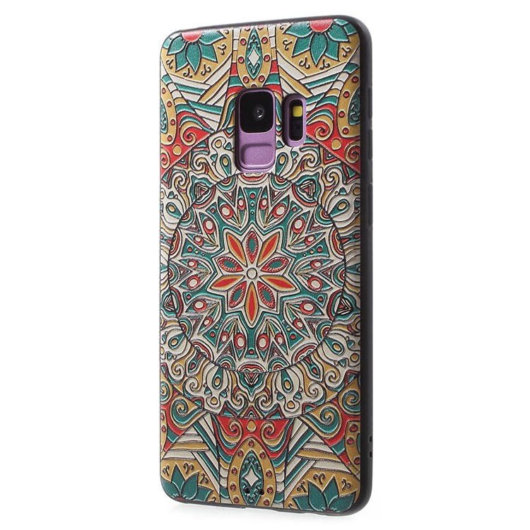 Embossed TPU Back Lightweight Phone Case for Samsung Galaxy S9 G960 - Mandala Pattern-2