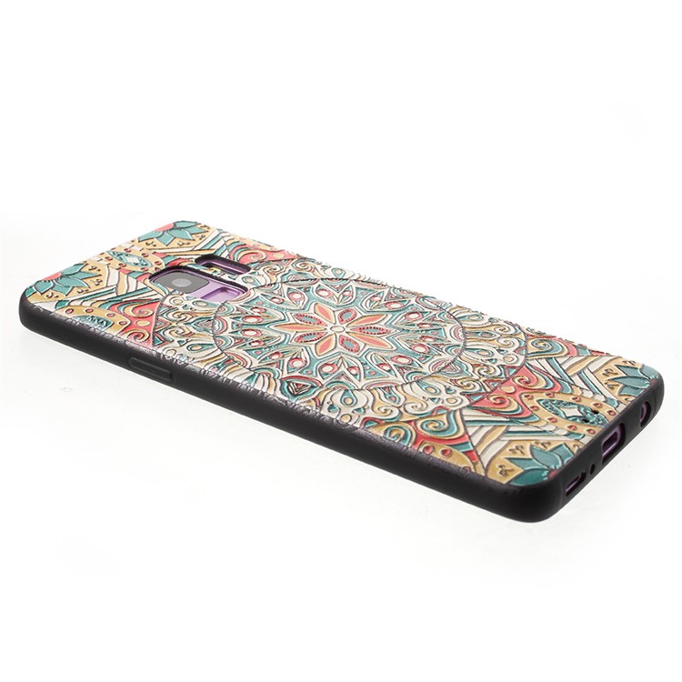Embossed TPU Back Lightweight Phone Case for Samsung Galaxy S9 G960 - Mandala Pattern-3