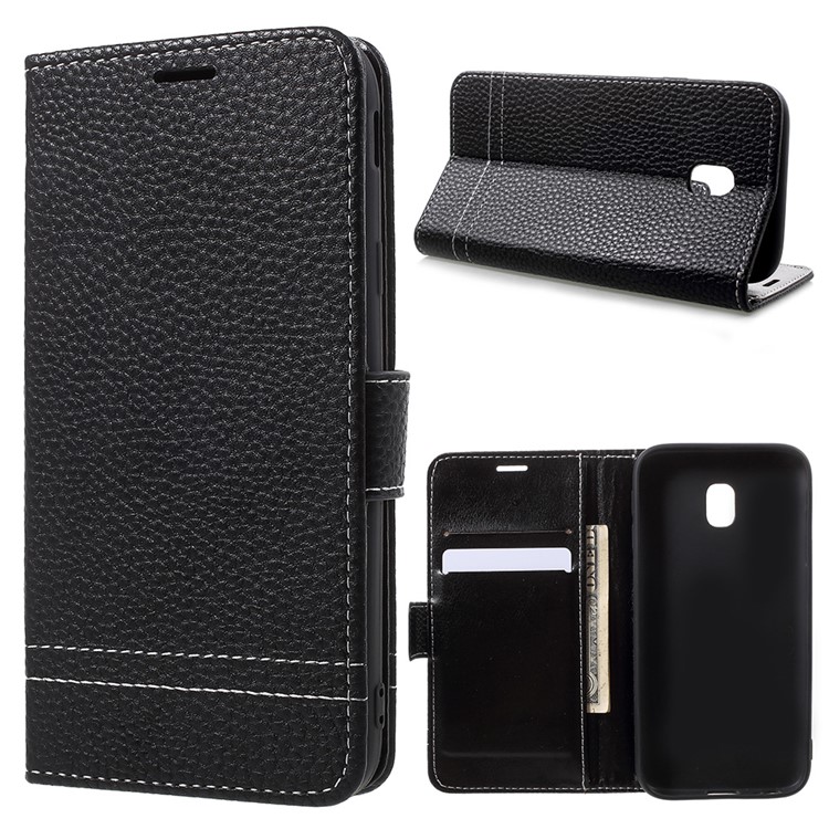 Litchi Texture Wallet Leather Flip Case for Samsung Galaxy J5 (2017) EU Version / J5 Pro (2017) - Black-1
