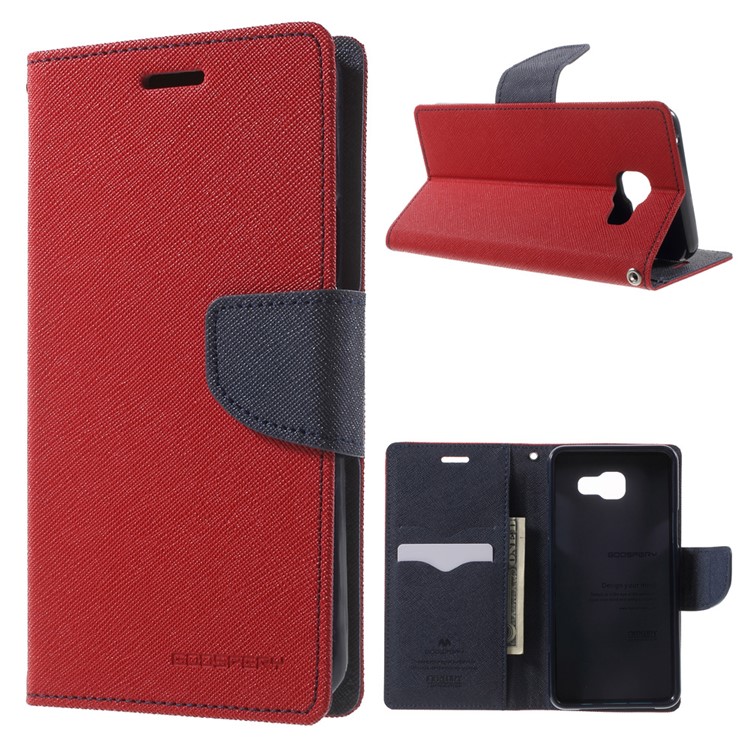 MERCURY GOOSPERY Leather Wallet Cover for Samsung Galaxy A5 SM-A510F (2016) - Red-1