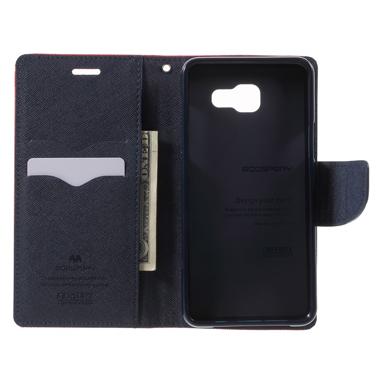 MERCURY GOOSPERY Leather Wallet Cover for Samsung Galaxy A5 SM-A510F (2016) - Red-4