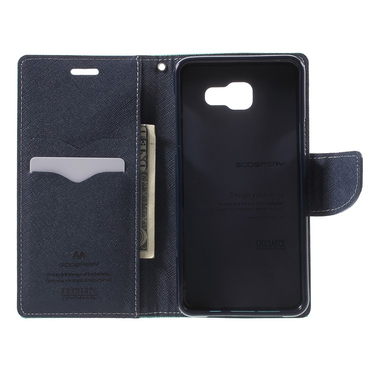 MERCURY GOOSPERY Phone Leather Wallet Case for Samsung Galaxy A5 SM-A510F (2016) - Cyan-4