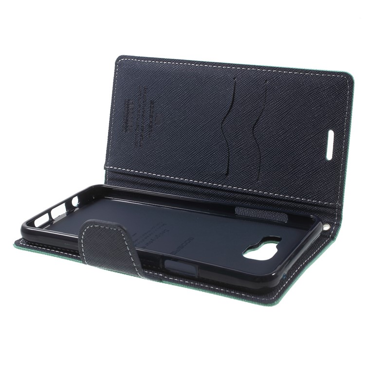 MERCURY GOOSPERY Phone Leather Wallet Case for Samsung Galaxy A5 SM-A510F (2016) - Cyan-5